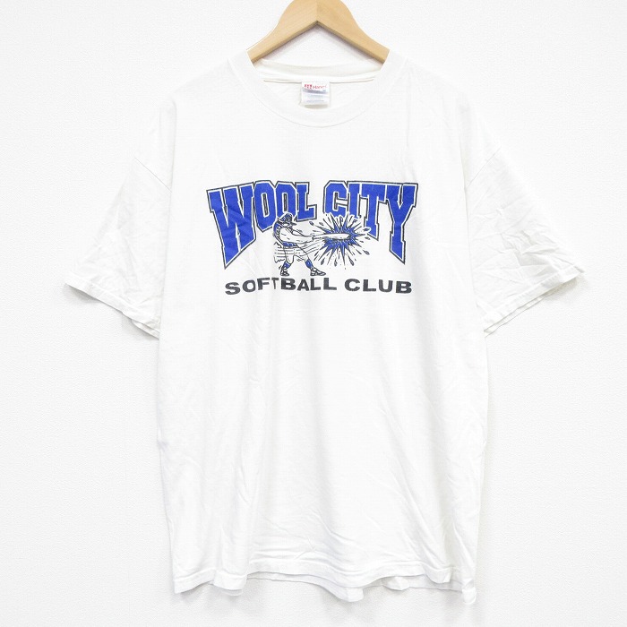 ヘインズ 90s 半袖Tシャツ ソフトボール ホワイト メンズXL相当 | 古着