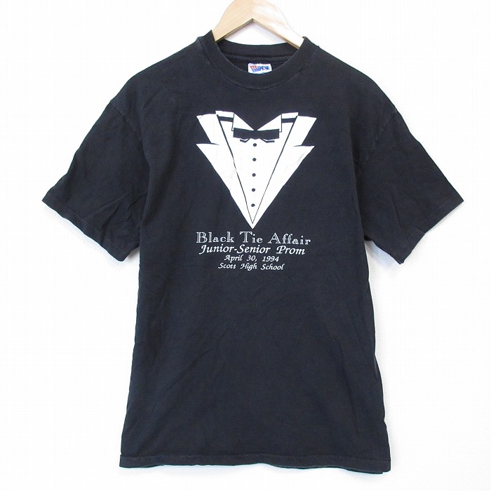 ヘインズ 90s 半袖Tシャツ タキシード ブラック メンズL相当 | 古着