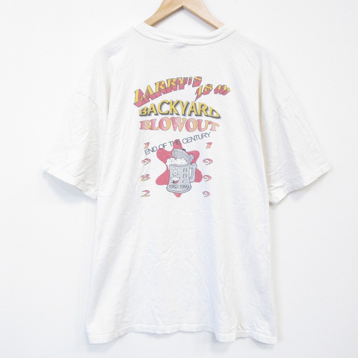 ヘインズ 90s 半袖Tシャツ バックヤード ベージュ メンズXL相当 | 古着