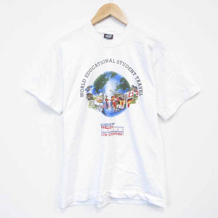 【20%OFF】スクリーンスターズ 80s 半袖Tシャツ 地球 ホワイト メンズL相当 | 古着