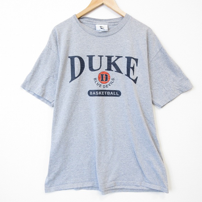 XL★古着 半袖 ビンテージ Tシャツ メンズ 90年代 90s DUKE 大きいサイズ クルーネック USA製 グレー 霜降り 26apr06
