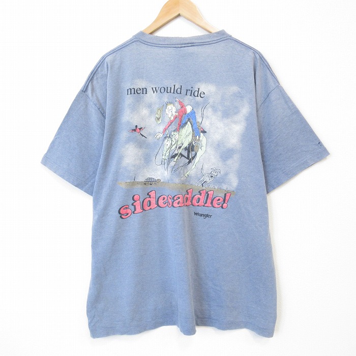 ラングラー 90s 半袖Tシャツ 霜降り ネイビー XL | 古着