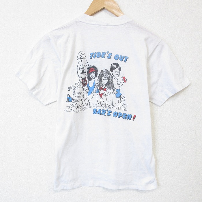 M★古着 半袖 ビンテージ Tシャツ メンズ 80年代 80s バー クルーネック USA製 白 26apr06
