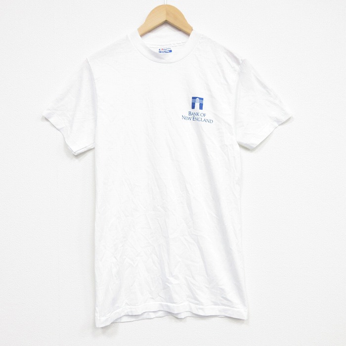 S★古着 ヘインズ 半袖 ビンテージ Tシャツ メンズ 80年代 80s イングランド銀行 クルーネック USA製 白 26apr23