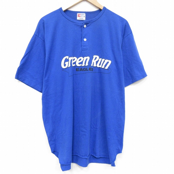 90s 半袖Tシャツ グリーンラン ブルー メンズXL相当 | 古着