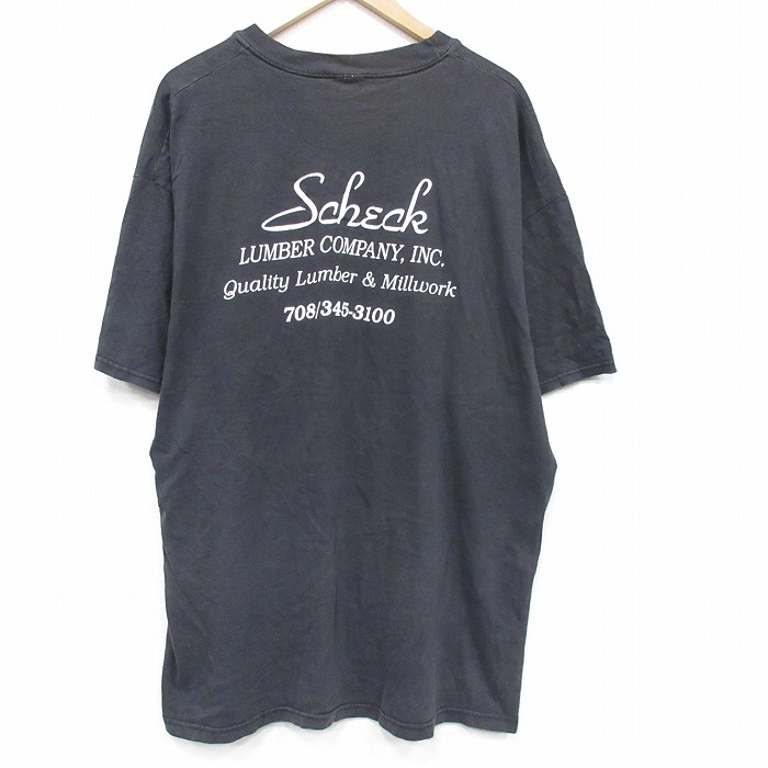 XL★古着 半袖 ビンテージ Tシャツ メンズ 00年代 00s Scheck 大きいサイズ クルーネック 黒 26apr25