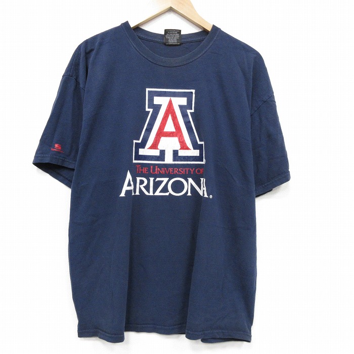 90s 半袖Tシャツ アリゾナカレッジ ネイビー メンズXL相当 | 古着