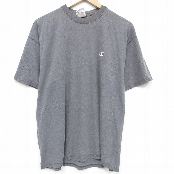 チャンピオン 00s 半袖Tシャツ ワンポイントロゴ グレー メンズXL相当 | 古着