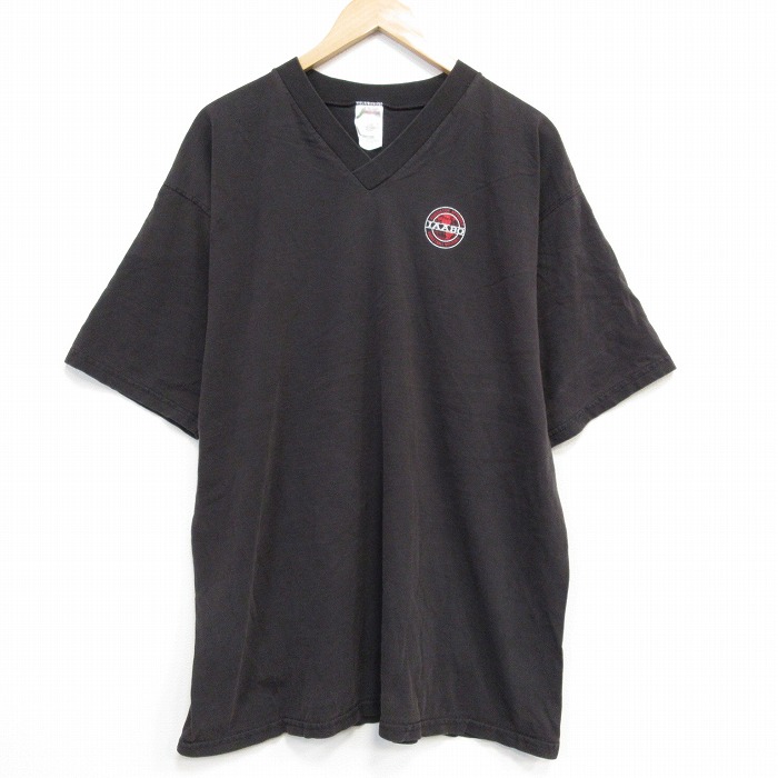 【20%OFF】フルーツオブザルーム 半袖Tシャツ Vネック ブラック メンズXL相当 | 古着