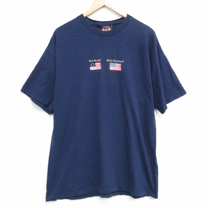 【20%OFF】00s 半袖Tシャツ 星条旗 ネイビー メンズXL相当 | 古着