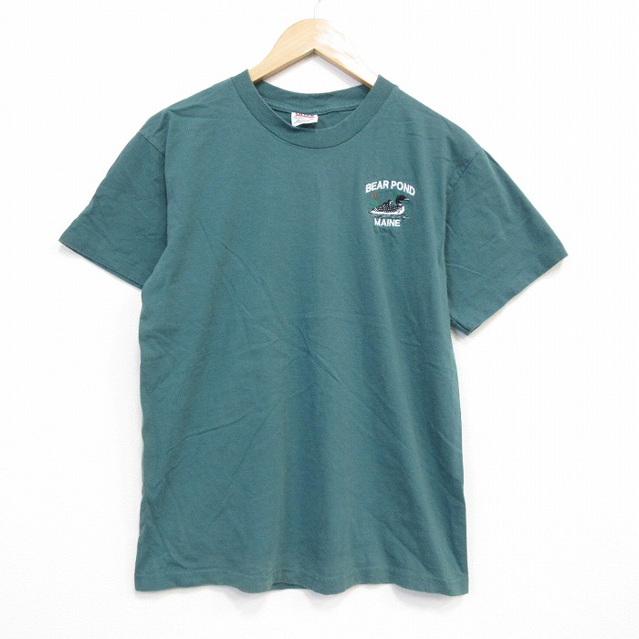 90s 半袖Tシャツ 鳥 グリーン メンズM相当 | 古着