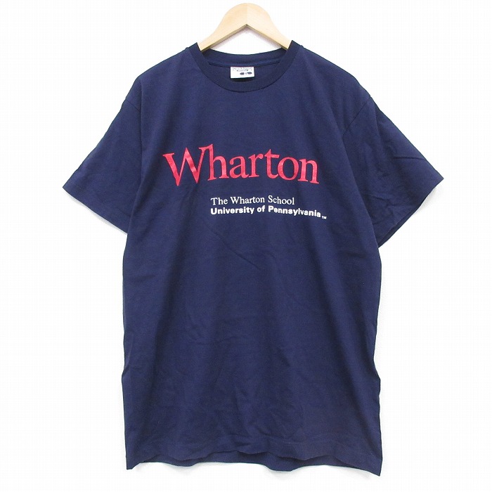 90s 半袖Tシャツ Whaton ネイビー メンズXL相当 | 古着