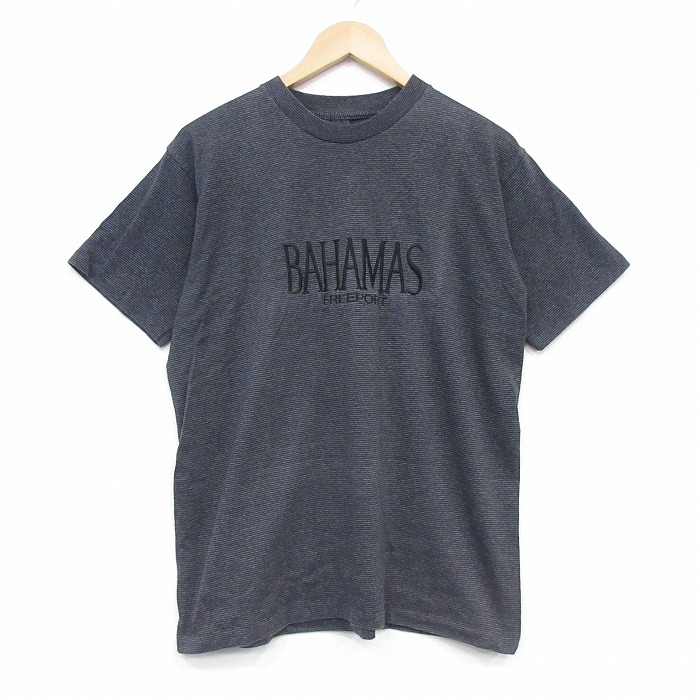 バハマ 90s 半袖Tシャツ ボーダー ブラック メンズL相当 | 古着