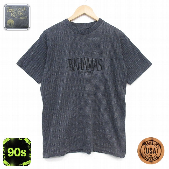 バハマ 90s 半袖Tシャツ ボーダー ブラック メンズL相当 | 古着