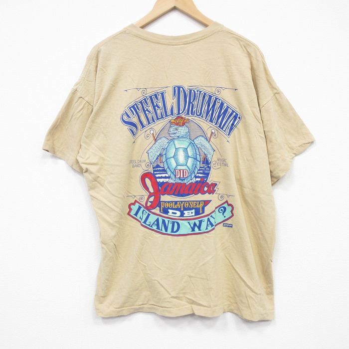 ジャンスポーツ 90s 半袖Tシャツ カメ ベージュ メンズXL相当 | 古着