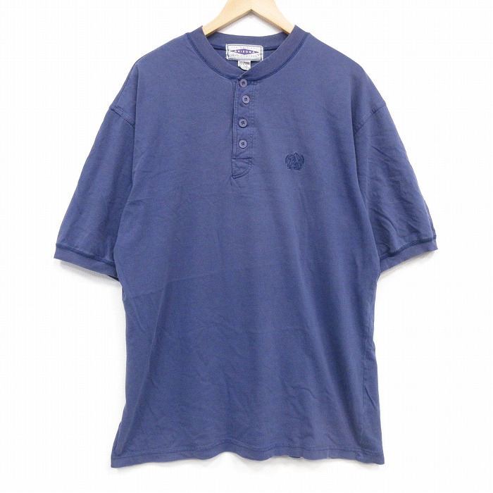 アリゾナジーンズ 90s 半袖Tシャツ ワンポイントロゴ ネイビー メンズXL相当 | 古着