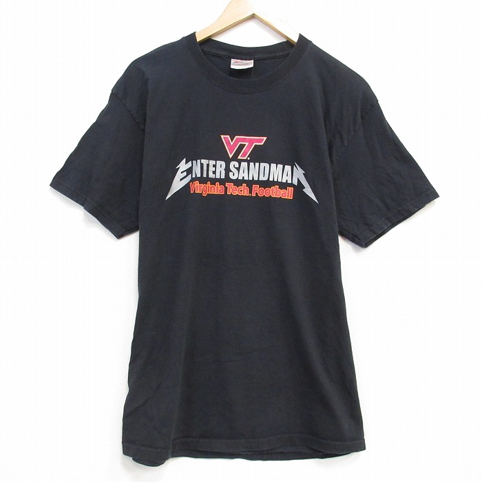 L★古着 ヘインズ 半袖 ビンテージ Tシャツ メンズ フットボール ブラック
