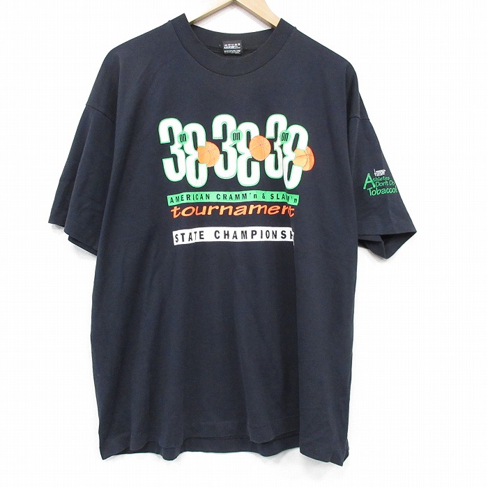 スクリーンスターズ 90s 半袖Tシャツ バスケットボール ブラック メンズXL相当 | 古着