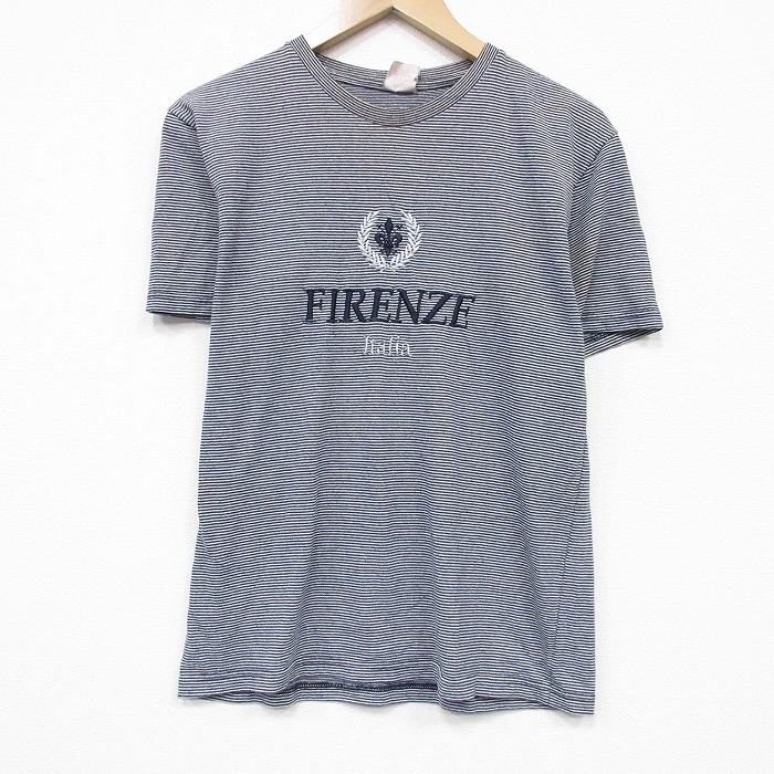 90s 半袖Tシャツ FIRENZE ブラックボーダー M | 古着