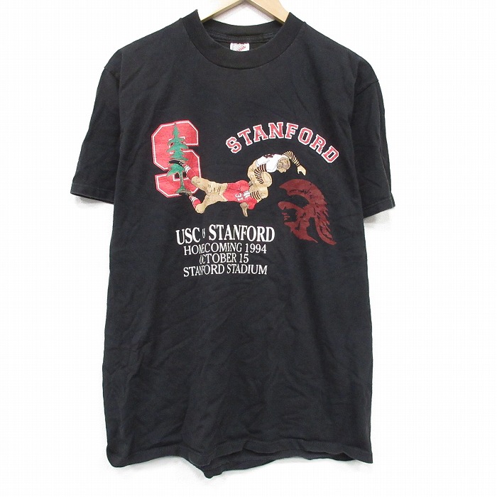 ジャージーズ 90s 半袖Tシャツ スタンフォード ブラック メンズL相当 | 古着