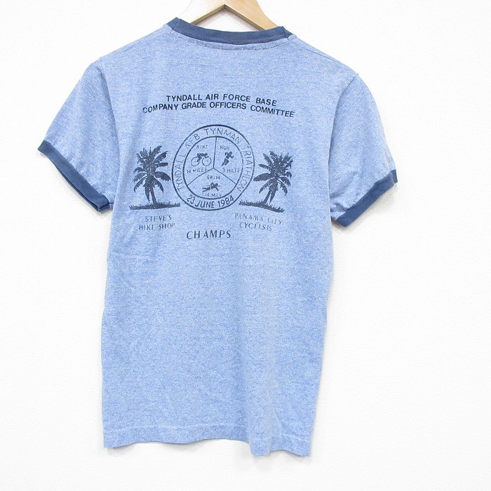 80s 半袖Tシャツ ティングル空軍基地 ネイビー S | 古着
