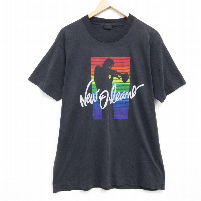 スクリーンスターズ 90s 半袖Tシャツ ニューオリンズ ブラック メンズL相当 | 古着