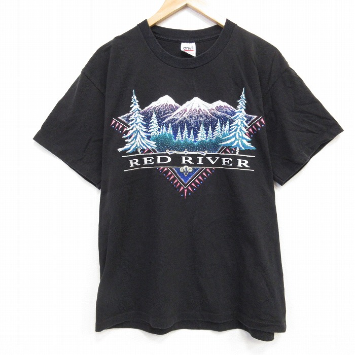レッドリバー 90s 半袖Tシャツ ブラック メンズL相当 | 古着