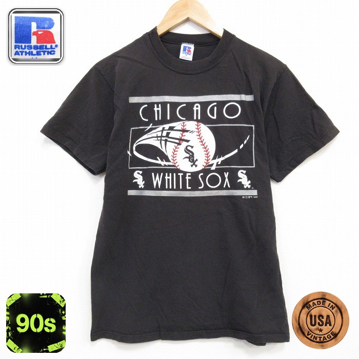 ラッセル 90s 半袖Tシャツ シカゴホワイトソックス ブラック メンズM相当 | 古着