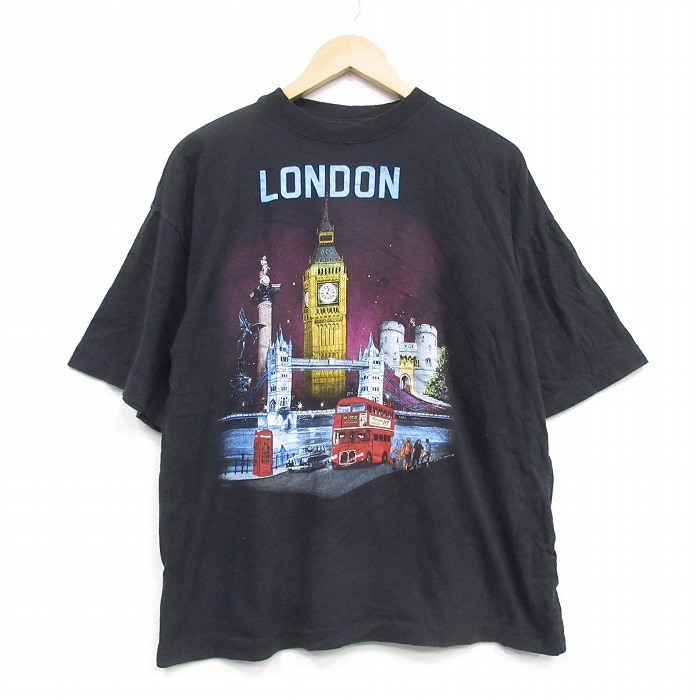 00s 半袖Tシャツ ロンドン ブラック XL | 古着
