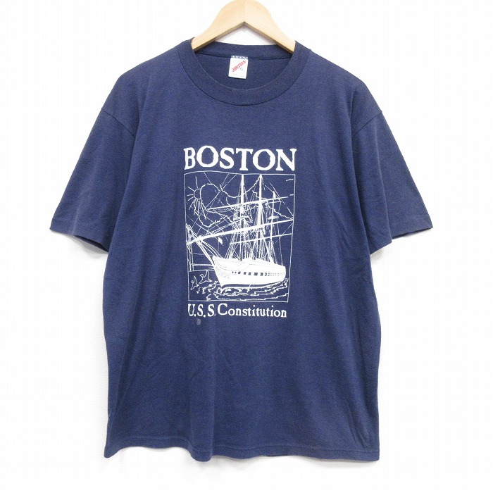 【20%OFF】80s 半袖Tシャツ ボストン ネイビー メンズXL相当 | 古着