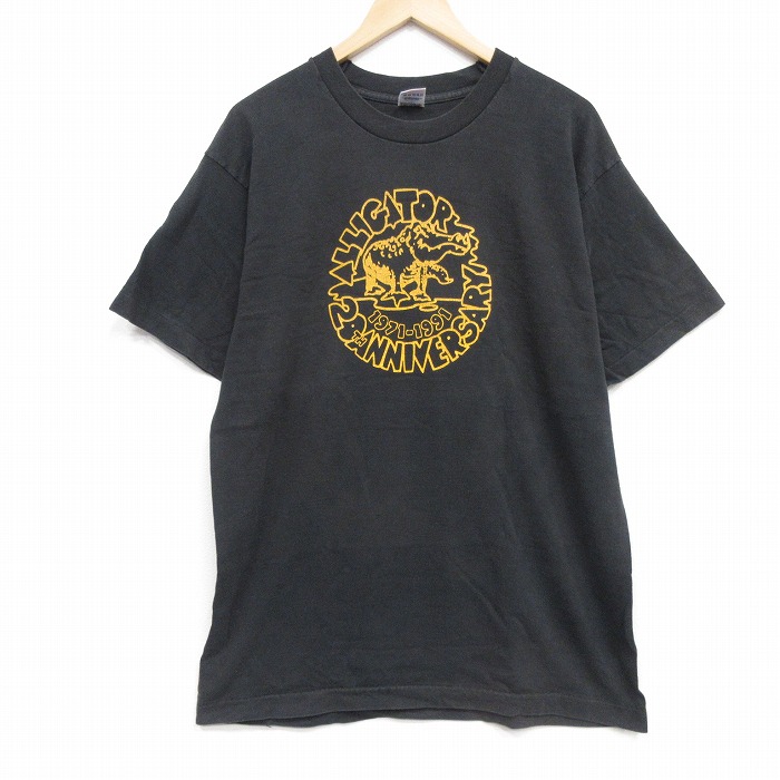 フルーツオブザルーム 90s 半袖Tシャツ アリゲーター ブラック メンズXL相当 | 古着