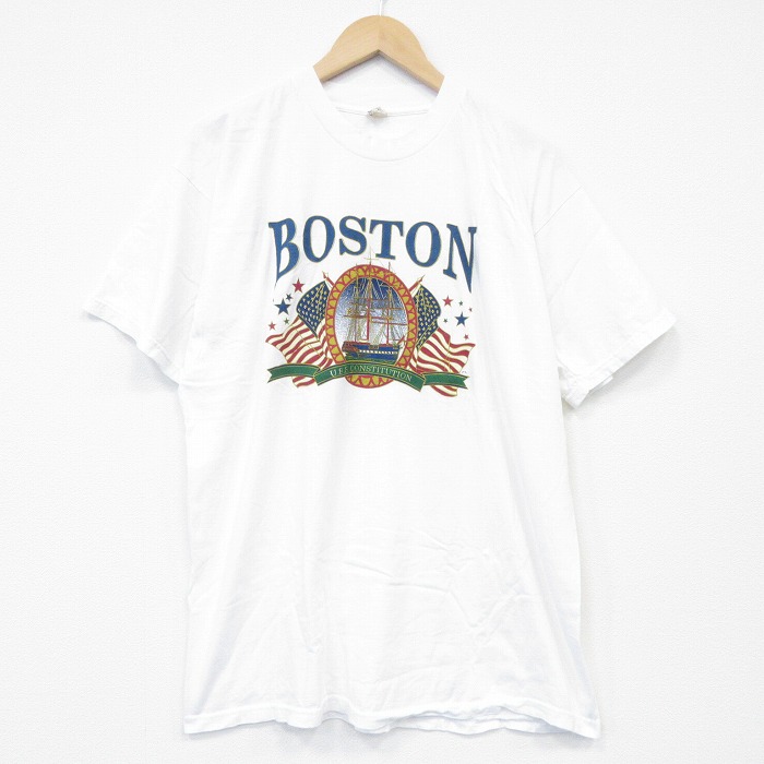 スクリーンスターズ 90s 半袖Tシャツ ボストン ホワイト メンズXL相当 | 古着