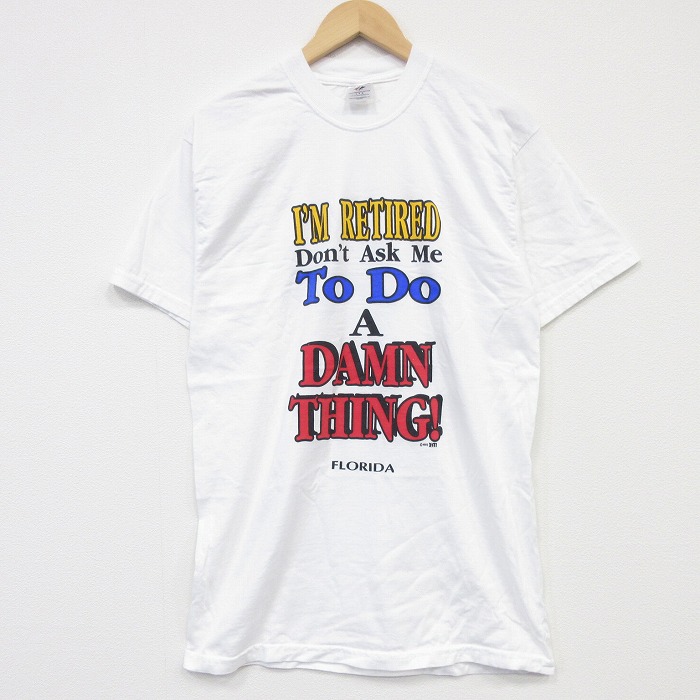 ジャージーズ 00s 半袖Tシャツ メッセージ ホワイト メンズM相当 | 古着