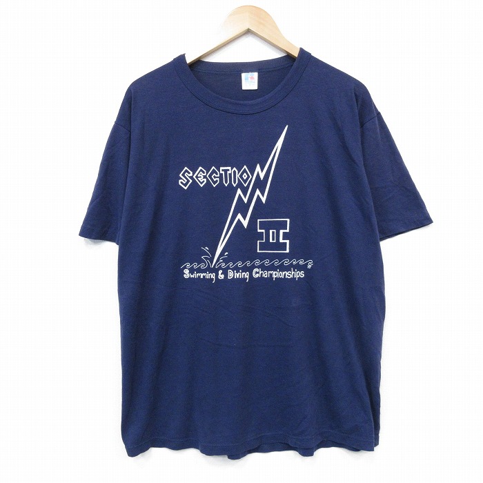 【20％OFF】ラッセル 80s 半袖Tシャツ ネイビー メンズXL相当 | 古着