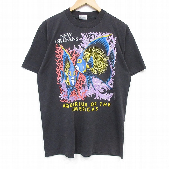 ヘインズ 90s 半袖Tシャツ 魚 ブラック L | 古着