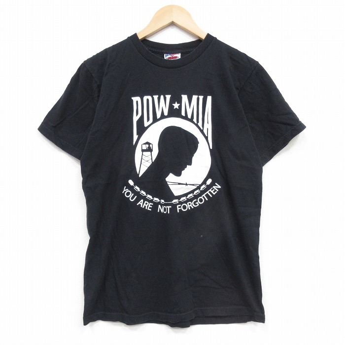 90s 半袖Tシャツ POW MIA ブラック メンズM相当 | 古着