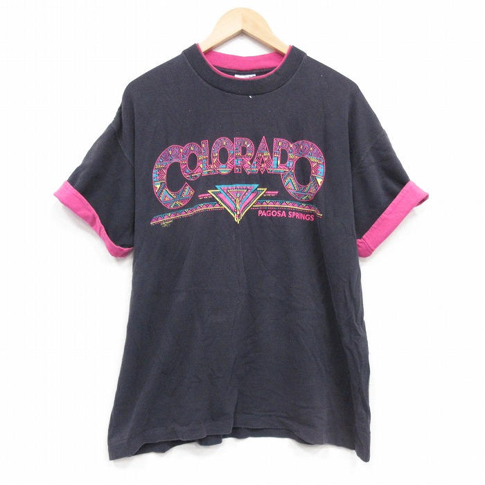 SIGNAL 90s 半袖Tシャツ コロラド ブラック メンズXL相当 | 古着