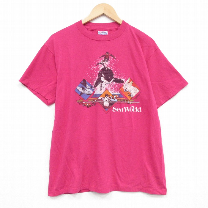古着通販 L☆古着 半袖 ビンテージ Tシャツ メンズ クルーネック USA製