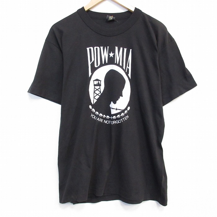 80s 半袖Tシャツ POW MIA ブラック L | 古着