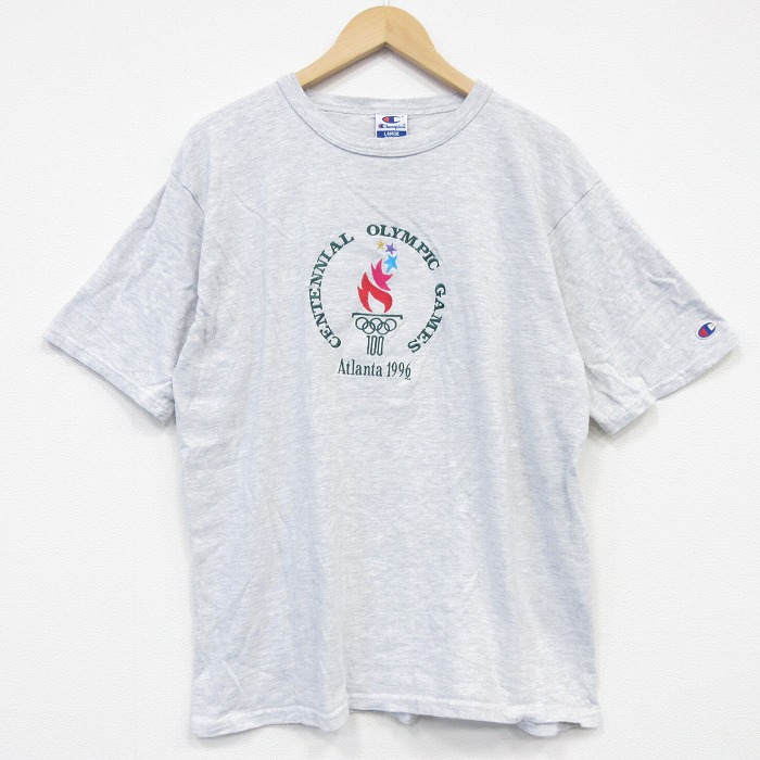 チャンピオン 90s 半袖Tシャツ アトランタオリンピック刺繍 グレー XL | 古着