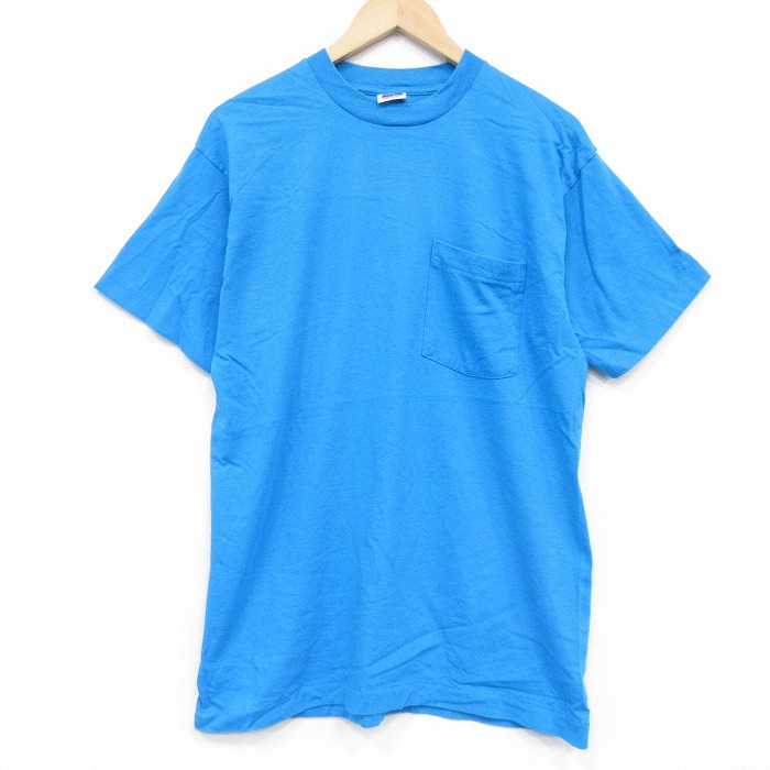 BVD 90s 半袖Tシャツ 胸ポケット付き ライトブルー L | 古着