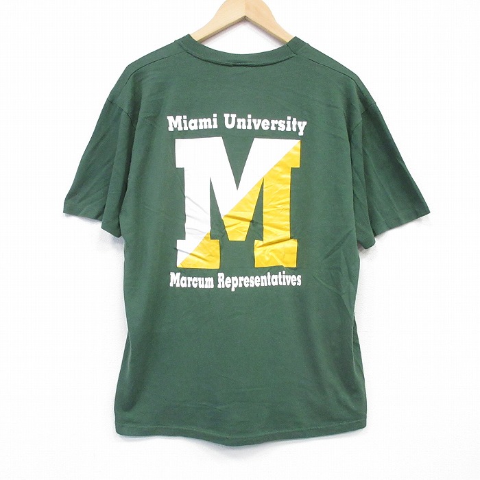90s 半袖Tシャツ マイアミカレッジ グリーン XL | 古着