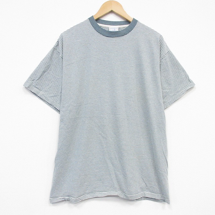 90s 半袖Tシャツ ボーダー グリーン XL | 古着