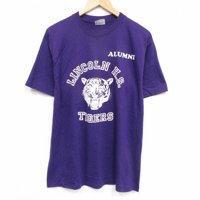 ヘインズ 80s 半袖Tシャツ タイガース パープル L | 古着