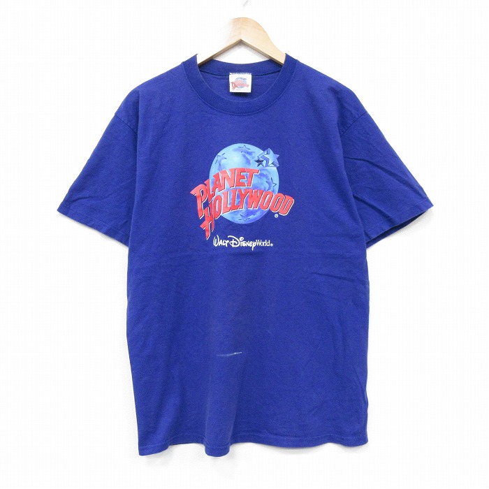 90s 半袖Tシャツ プラネットハリウッド ブルー L | 古着