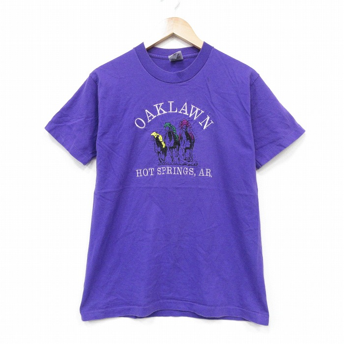 フルーツオブザルーム 90s 半袖Tシャツ 競馬 パープル メンズM相当 | 古着