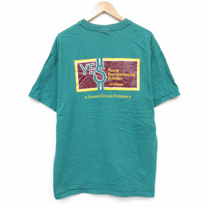 ヘインズ 00s 半袖Tシャツ YES グリーン XL | 古着