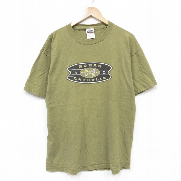 TULTEX 90s 半袖Tシャツ ROMAN カーキ XL | 古着