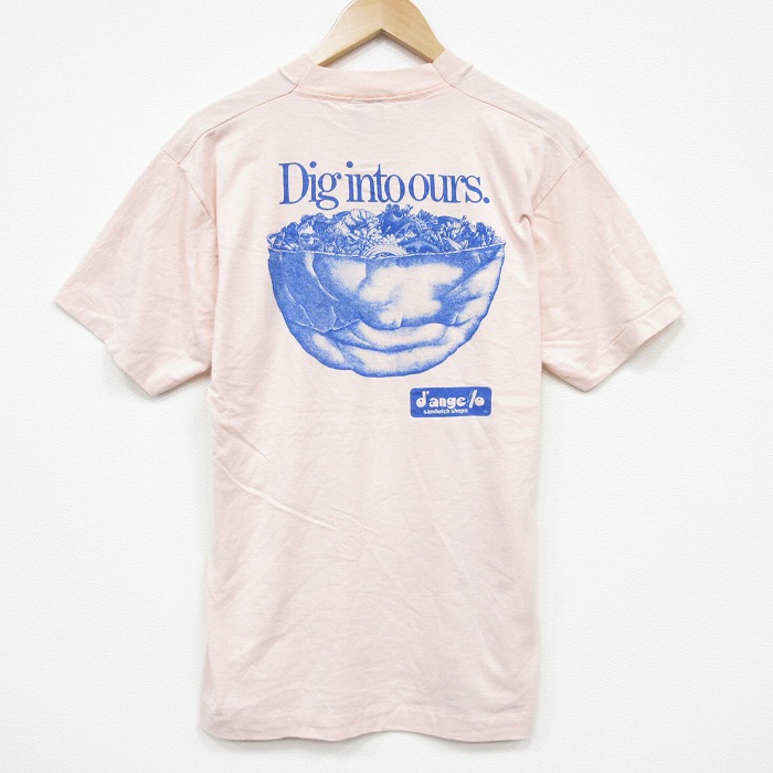 L★古着 スクリーンスターズ 半袖 ビンテージ Tシャツ メンズ 80年代 80s野菜 クルーネック USA製 ピンク【spe】 26may21
