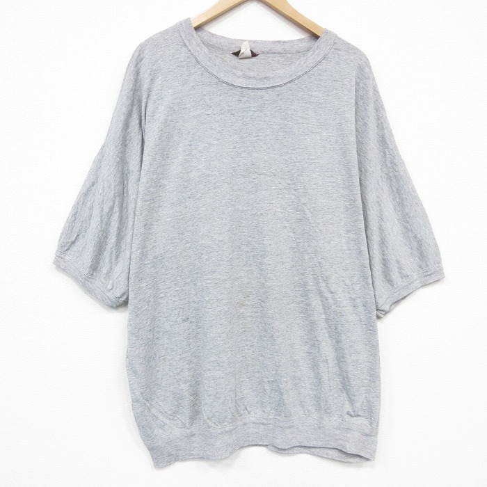 XL★古着 半袖 ビンテージ Tシャツ メンズ 90年代 90s 大きいサイズ クルーネック グレー 霜降り 26may21